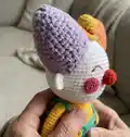 Circus Clown Amigurumi Pattern step 2 - assembly progress