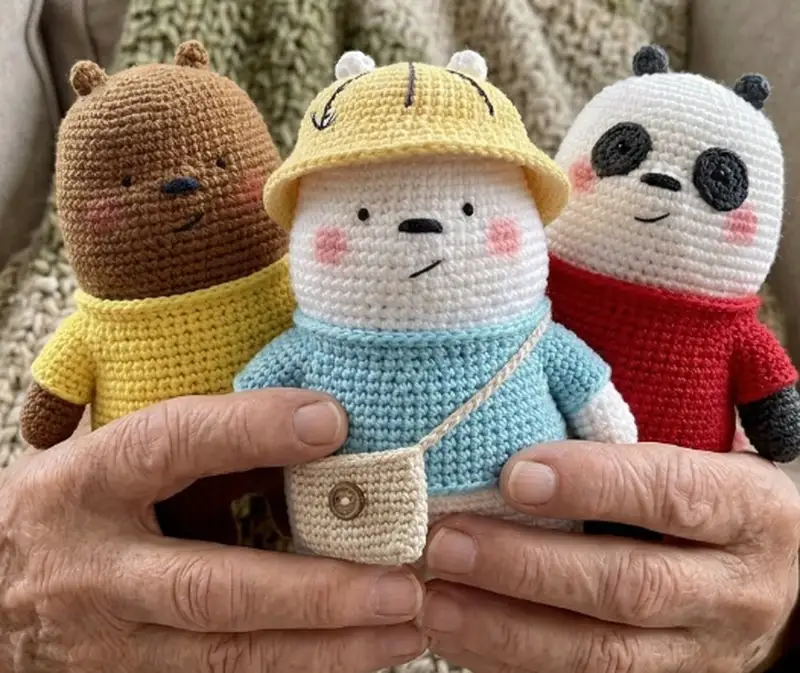 Complimentary Intermediate crochet pattern: We Bare Bears Amigurumi Pattern - Simple to follow guide