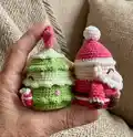 Reversible Christmas Amigurumi Pattern step 2 - assembly progress
