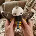 Death's Head Hawk Moth Amigurumi Pattern step 4 - final assembly and finishing