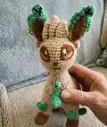 Leaf Deer Amigurumi Pattern step 1 - construction progress