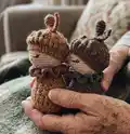 The Magic of Autumn Pine Cone Amigurumi Pattern step 2 - assembly progress
