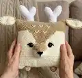 Pillow Reindeer Amigurumi Pattern step 1 - construction progress
