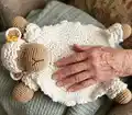 Sheep Security Blanket Amigurumi Pattern step 1 - construction progress