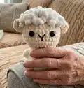 Sheep No Sew Amigurumi Pattern step 1 - construction progress