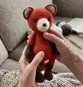 Red Fox Amigurumi Pattern step 1 - construction progress