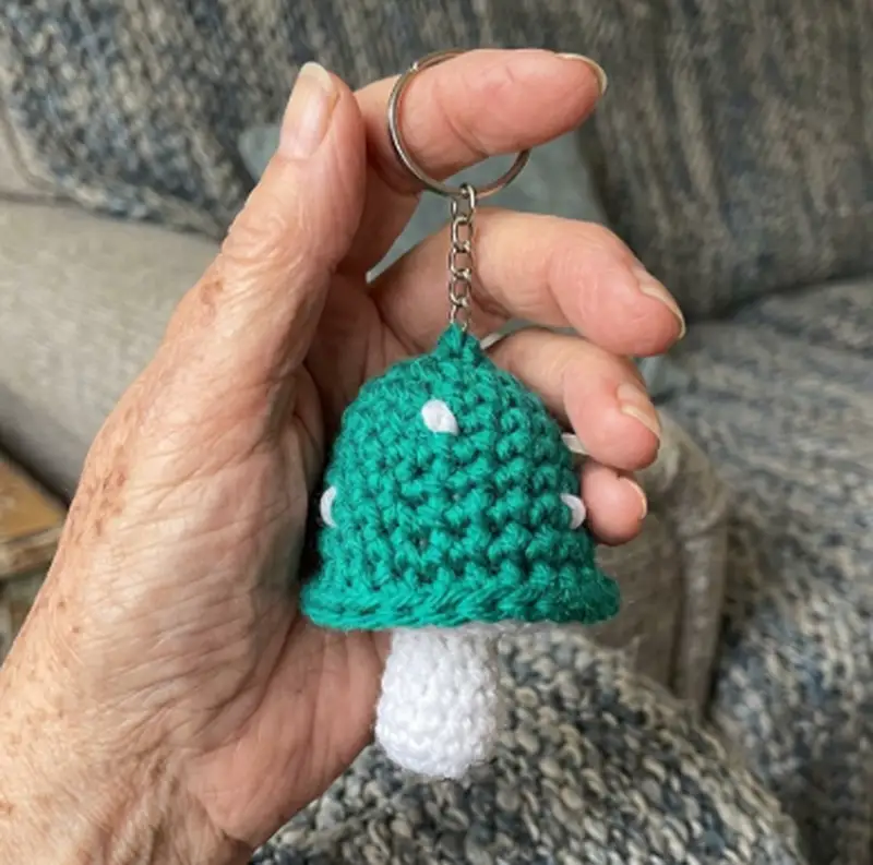 Complimentary Beginner Friendly crochet pattern: Toadstool Keychain Amigurumi Pattern - Simple to follow guide