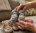 Baby Booties Crochet Pattern step 1 - construction progress