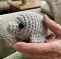 Manatee Friend Amigurumi Pattern step 2 - assembly progress