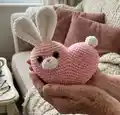 Heart Cat and Bunny Amigurumi Pattern step 1 - construction progress