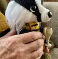 Badger Puffy Amigurumi Pattern step 2 - assembly progress