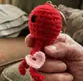 Jellyfish Keychains Amigurumi Pattern step 2 - assembly progress