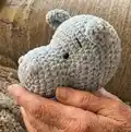 Hippo Lovey Amigurumi Pattern step 2 - assembly progress