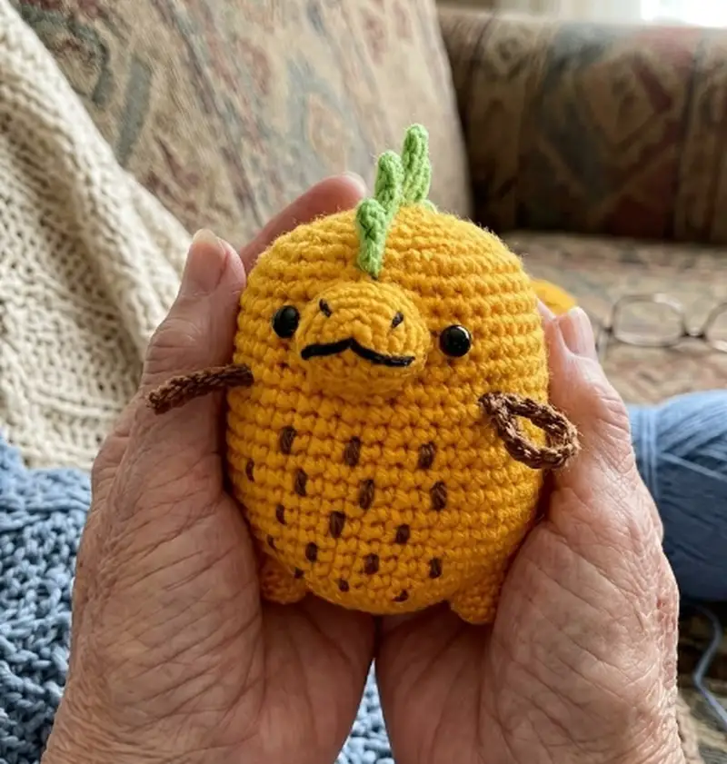 Complimentary Intermediate crochet pattern: Pineapple Rex Amigurumi Pattern - Simple to follow guide