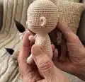 Mini Baby Doll Crochet Pattern step 2 - assembly progress