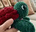 Rose Turtle Amigurumi Pattern step 3 - details and accessories