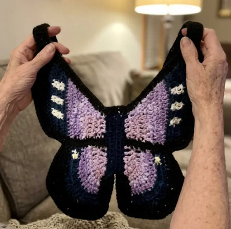 Quality crochet pattern: Butterfly Bag Crochet Pattern - Intermediate level guide with complete instructions