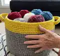 Dip Edge Crochet Basket Pattern step 4 - final assembly and finishing
