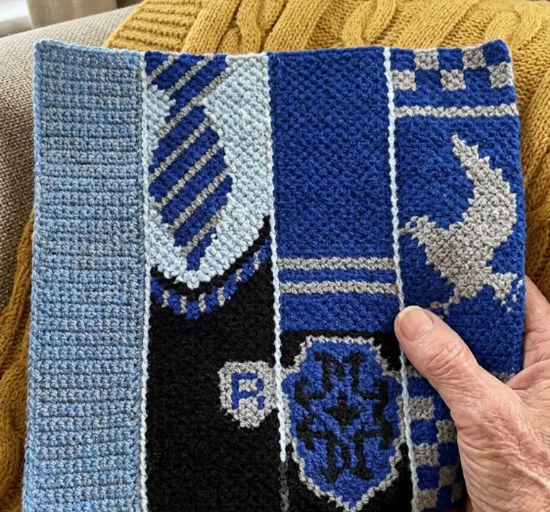 Complimentary Intermediate crochet pattern: Ravenclaw Afghan Pattern - Simple to follow guide