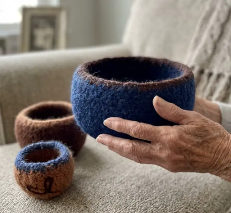Complimentary Beginner Friendly crochet pattern: Felted Bowl Trio Pattern - Simple to follow guide