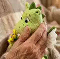 Gretta the Dragon Amigurumi Pattern step 2 - assembly progress