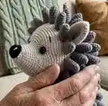 Hedgehog Stacking Toy Amigurumi Pattern step 2 - assembly progress