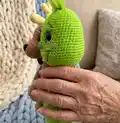 Baby Grinch Amigurumi Pattern step 2 - assembly progress