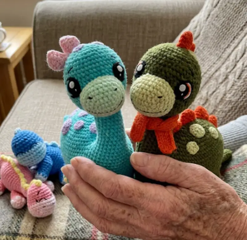 Complimentary Intermediate crochet pattern: Dino Family Amigurumi Pattern - Simple to follow guide