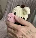 Keychain Cow Amigurumi Pattern step 2 - assembly progress