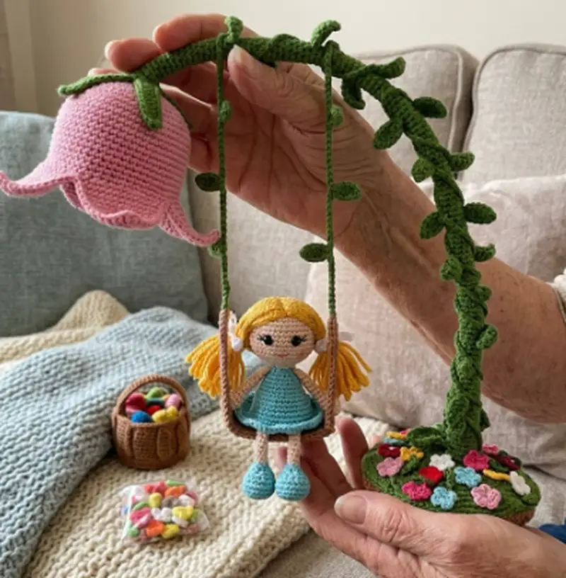Complimentary Intermediate crochet pattern: Flower Garden Lamp Amigurumi Pattern - Simple to follow guide