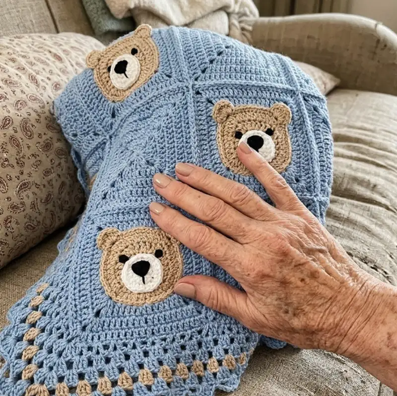 Complimentary Intermediate crochet pattern: Bear Baby Blanket Pattern - Simple to follow guide