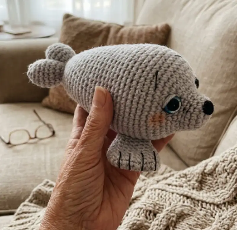 Complimentary Intermediate crochet pattern: Mini Seal Amigurumi Pattern - Simple to follow guide