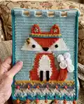 Nordic fox wall hanging Pattern step 1 - construction progress