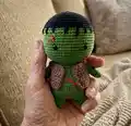 Monster Frankenstein Amigurumi Pattern step 1 - construction progress