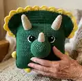 Pillow- Dino Amigurumi Pattern step 1 - construction progress