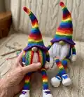 Pride Rainbow Gnome Amigurumi Pattern step 1 - construction progress