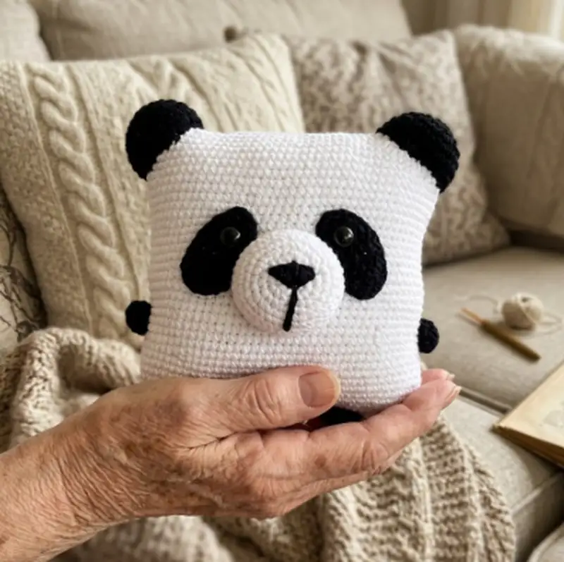 Complimentary Beginner Friendly crochet pattern: Pillow- panda Amigurumi Pattern - Simple to follow guide
