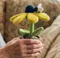 Bumble Blossom Black Eyed Susan Amigurumi Pattern step 3 - details and accessories
