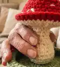 Mushroom Jewelry Holder Amigurumi Pattern step 3 - details and accessories