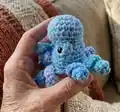 Grumpy Mini Octopus Amigurumi Pattern step 2 - assembly progress