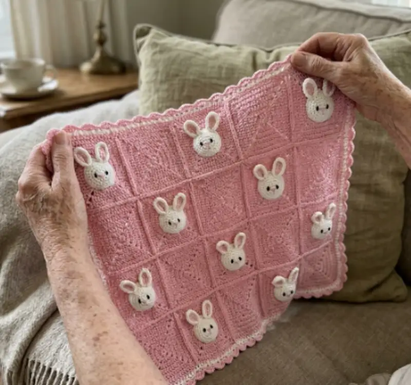 Quality crochet pattern: Bunny Baby Blanket Pattern - Intermediate level guide with complete instructions