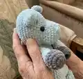 Hippo Lovey Amigurumi Pattern step 2 - assembly progress