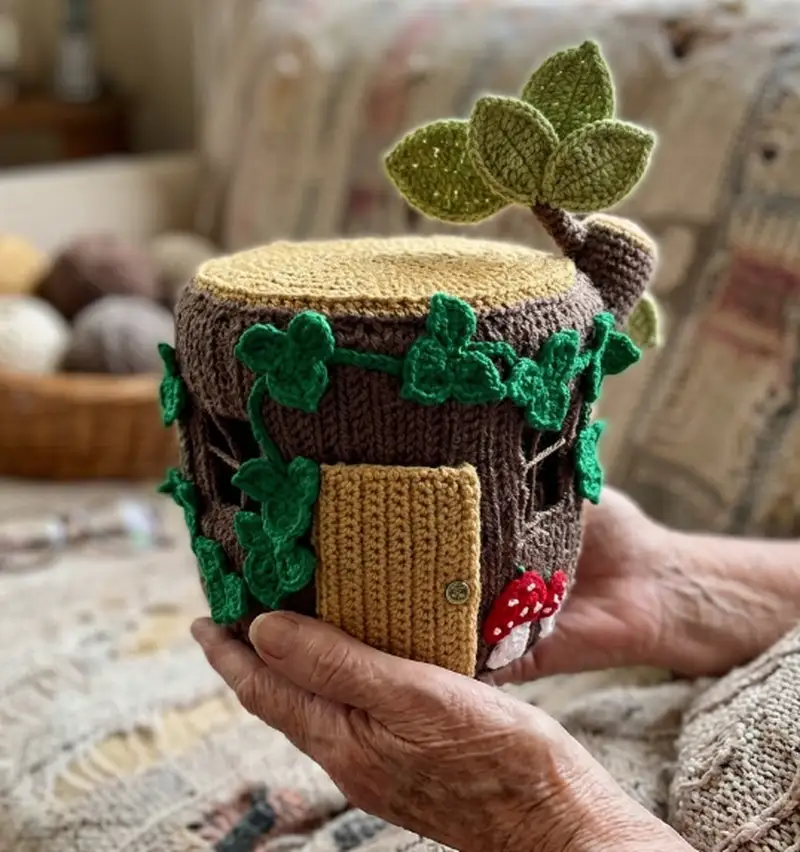 Complimentary Intermediate crochet pattern: Squirrel & Hollow Log House Amigurumi Pattern - Simple to follow guide