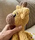 Giraffe Lovey Blanket Amigurumi Pattern step 2 - assembly progress