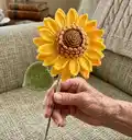 Crochet Sunflower Pattern step 1 - construction progress