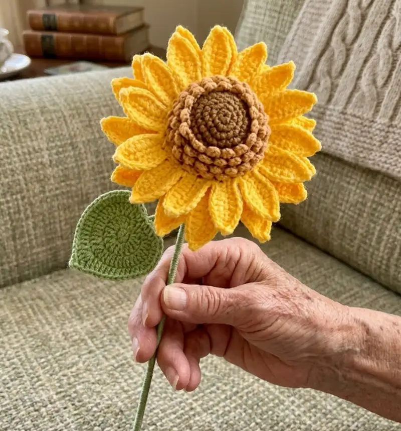 Complimentary Intermediate crochet pattern: Crochet Sunflower Pattern - Simple to follow guide