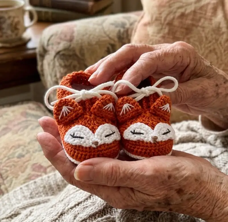 Complimentary Intermediate crochet pattern: Fox Booties Pattern - Simple to follow guide