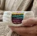 Crochet Coaster and Coaster Holder Pattern step 2 - assembly progress