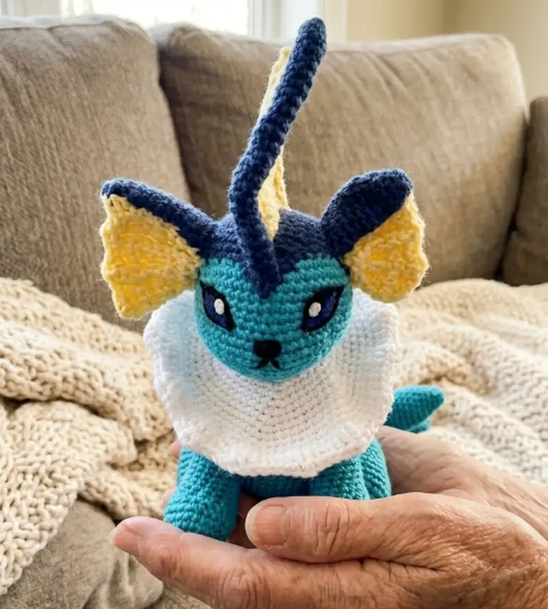 Complimentary Intermediate crochet pattern: Vaporeon Amigurumi Pattern - Simple to follow guide