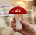 Lighted Mushroom Collection #2 Amigurumi Pattern step 2 - assembly progress
